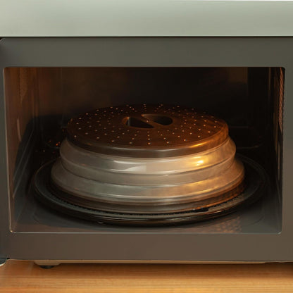 Microwave Splatter Cover & Silicone Mat, 10inch | Black, Collapsible, Vented, Reusable Food Guard & Plate Cover, Heat-Resistant Trivet for Pots, Pans, & Kitchen Counter