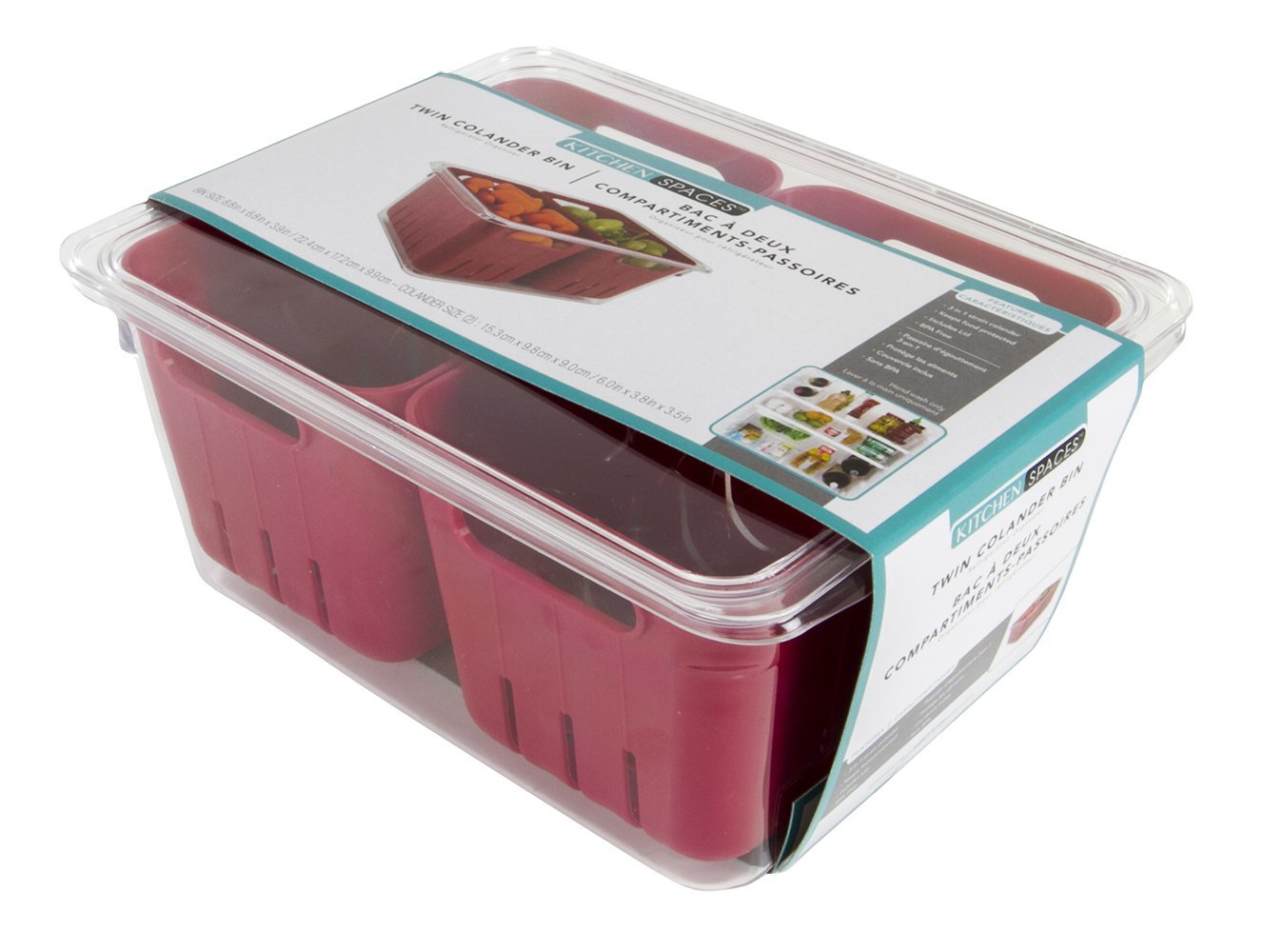 Kitchen Spaces Stackable Fridge Storage Colander Containers, Variety Pack | 3 Sizes to Store Fresh Produce, Organize Washed Fruits and Veggies, Snap and Seal Lids with Adjustable Vents, Hand Wash Only