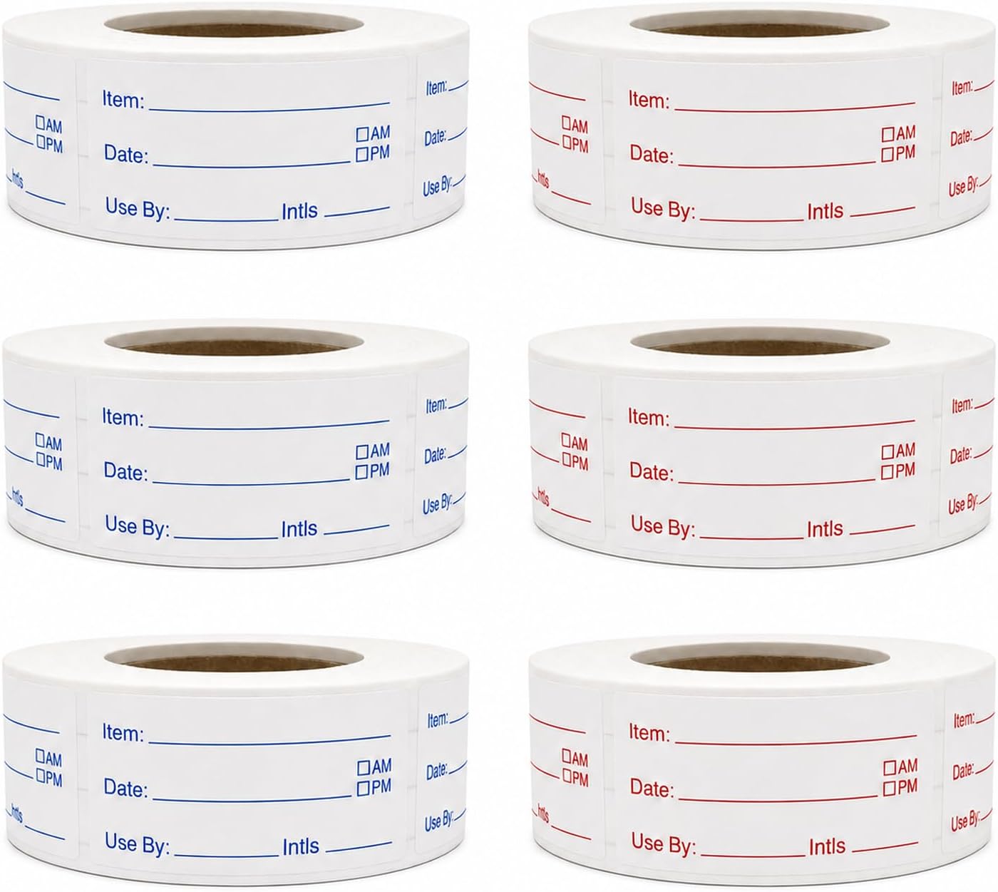 1 x 2 Inch Removable Food Labels, Date Label Stickers for Kitchen, 2 Rolls 1000 Pieces Freezer Labels for Food Containers, Waterproof, Oil-Proof, Tear Resistant, No Residue