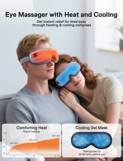 Eye Massager with Heat & Bluetooth Music, Massaging Eye Mask