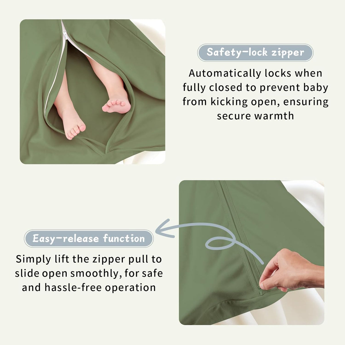 Baby Sleep Sack 0-6 Months, 100% Cotton Wearable Blanket, 0.5 Tog, 3 Pack