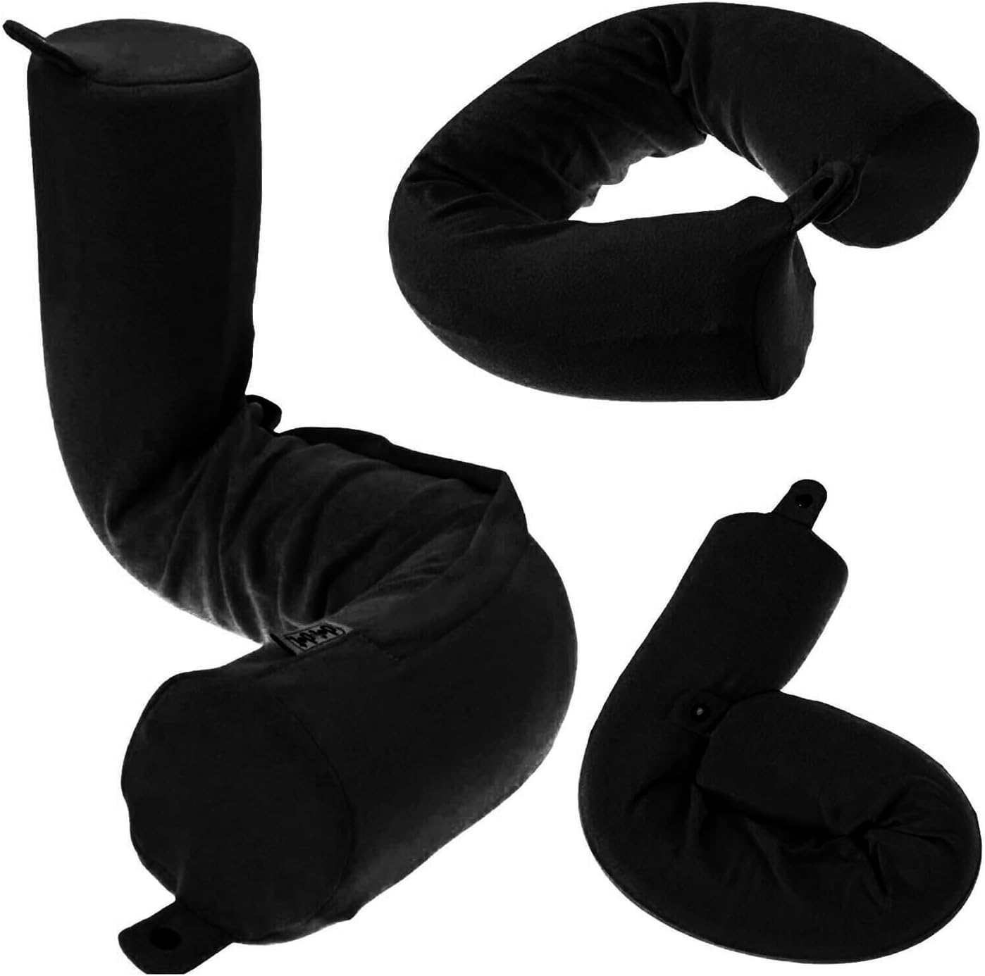 Dot&Dot Twist Memory Foam Travel Pillow, Bendable Neck Pillow for Airplane, Car and Home, 26-Inch Adjustable Roll with Washable Cotton Cover, Gray