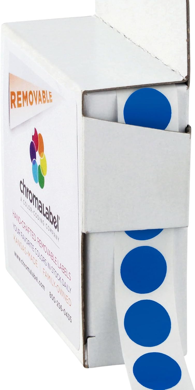 Removable Green Dot Stickers, 1/2 Inch, 1000/Box | Inventory Circle Labels with Removable Adhesive for Offices, Classrooms, Food Service, and Medical Settings. Made in USA