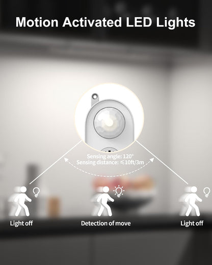 ASOKO Motion Sensor Dimmable Led Under Cabinet Light, 12" Cool White | ASOKO Motion Sensor Dimmable Led Under Cabinet Light, 12" Plug in Cool White 6000K Bar for Kitchen Counter Closet