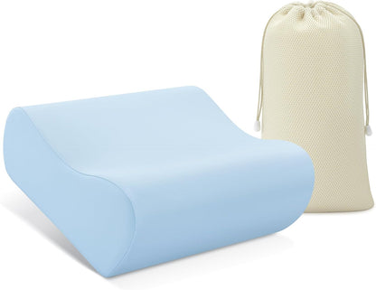 Contour Memory Foam Cervical Pillow for Neck Pain Relief, White | Orthopedic neck support | Standard size | side/back/stomach sleep | cervical alignment | two height choices | washable cover