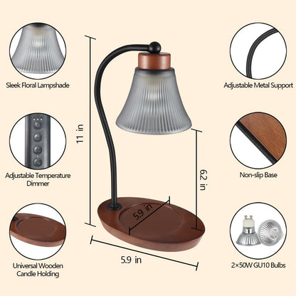 Candle Warmer Lamp Adjustable Height Dimmable for Jar Candles Hummingbird