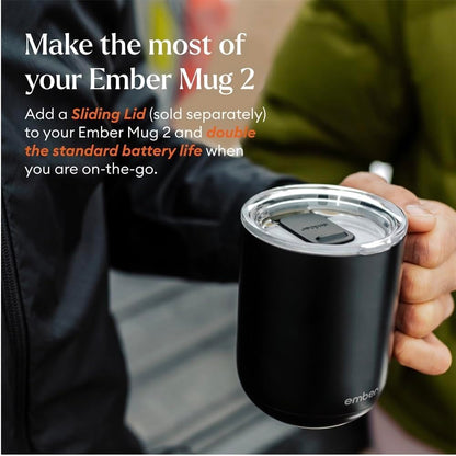 Ember Temperature Control 14oz Smart Mug 2, App-Controlled and Rechargeable Heated Coffee Cup Warmer with Intelligent LED Display, Sage Green.
