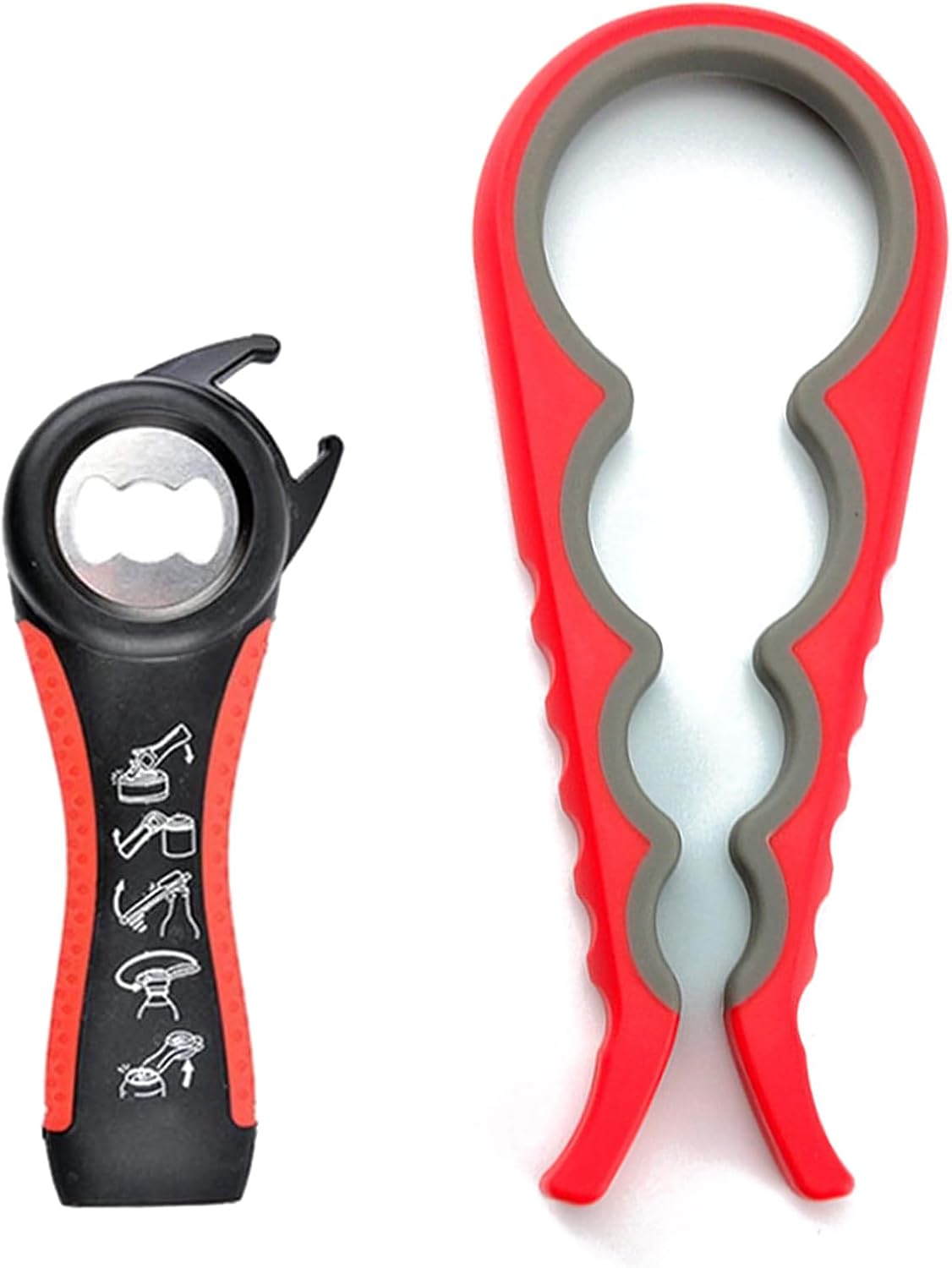 Jar Opener for Seniors with Arthritis,Jar Opener for Weak Hands,5-in-1 Bottle Opener,4-in-1 Can Opener (A-Blue)