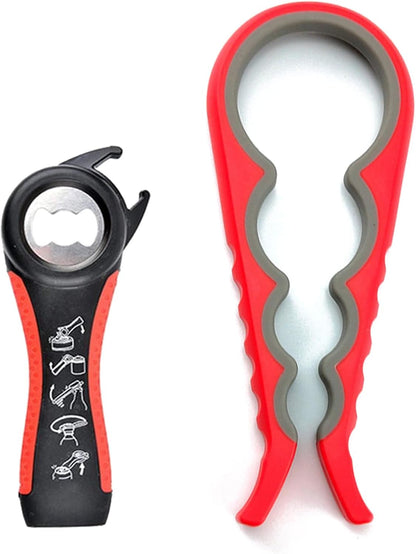 Jar Opener for Seniors with Arthritis,Jar Opener for Weak Hands,5-in-1 Bottle Opener,4-in-1 Can Opener (A-Blue)
