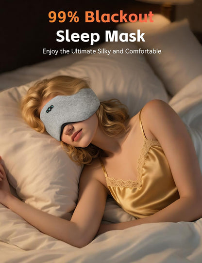 Sleep Headphones Bluetooth 6.0 Sleep Mask for Side Sleepers, 20H Playtime