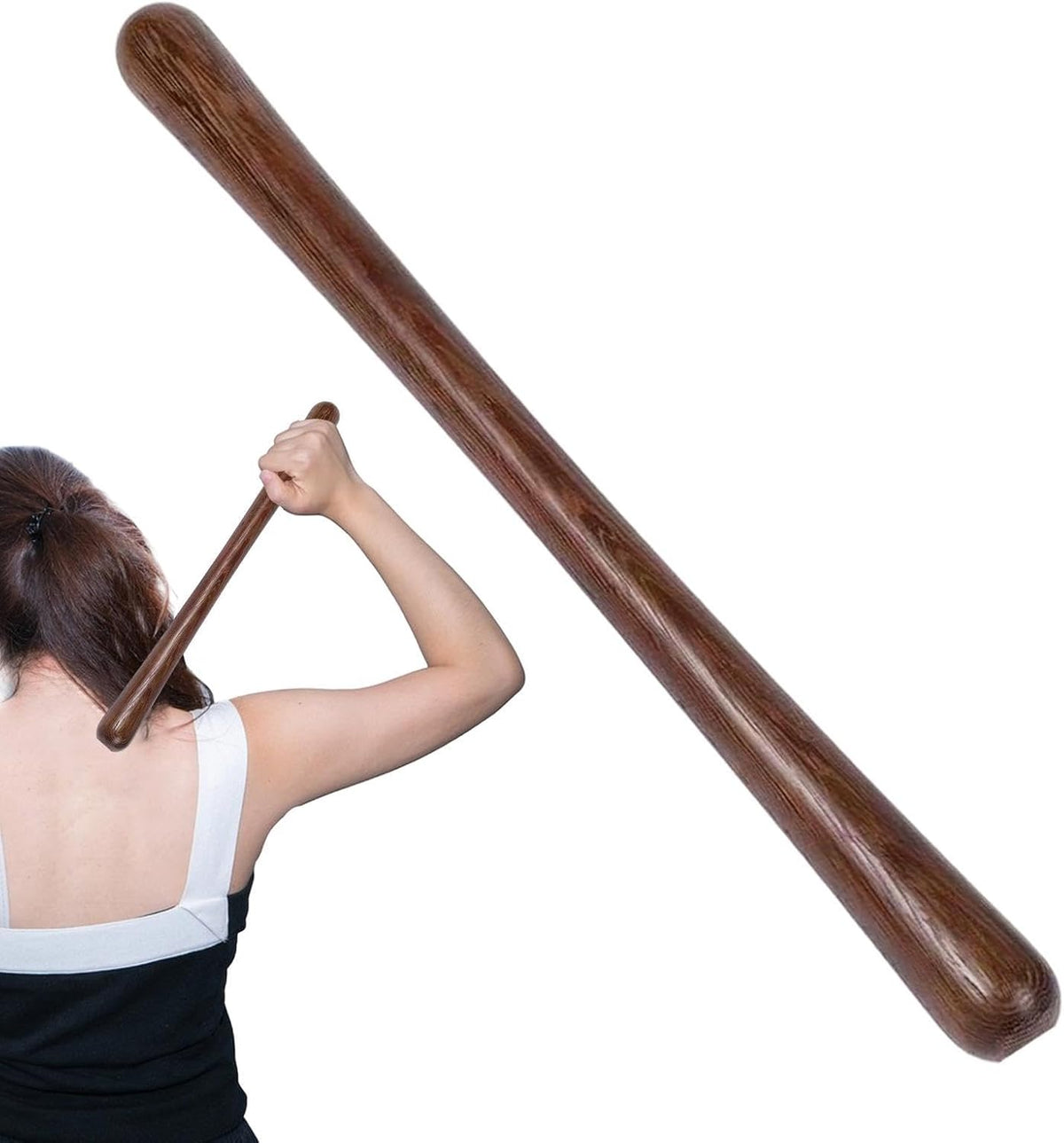 Wooden Stick Massager, Muscle Body Hammer Tool, Handheld Deep Tissue Massage Roller Stick, Full Body Tension Relief Tool, 35cm 13.7in, for Neck Shoulder Back Belly Hip Leg Foot