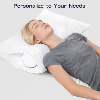 Neck Roll Pillow for Neck Pain Relief - Memory Foam Neck Support Pillow for Bed | Round Neck Pillow for Sleeping, 15.7 * 6 * 6 inch (Cool-Blue)