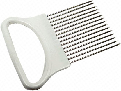1 New Onion Holder Slicing Guide Stainless Steel Prongs Holds Slice Aid Cutting