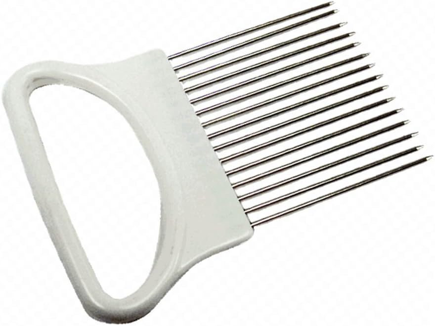 1 New Onion Holder Slicing Guide Stainless Steel Prongs Holds Slice Aid Cutting