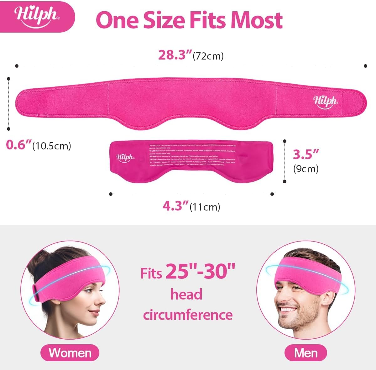 Hilph Headache Ice Pack Wrap, Adjustable Migraine Ice Head Wrap