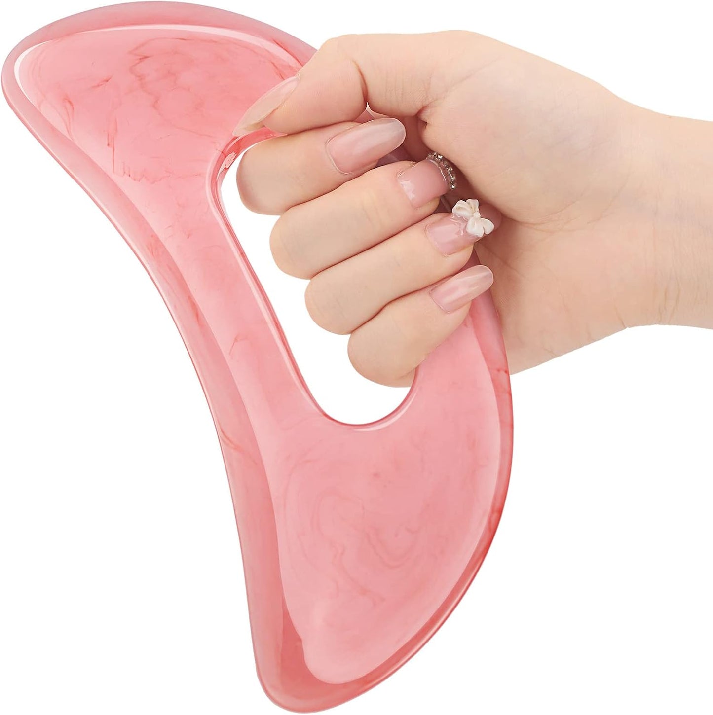 BBTO Gua Sha Massage Tool with Handle Resin Massage Tools Lymphatic Drainage Massager Body Shaping Gua Sha Tools for Full Body Men Women Birthday Festival Holiday Present (Light Green)
