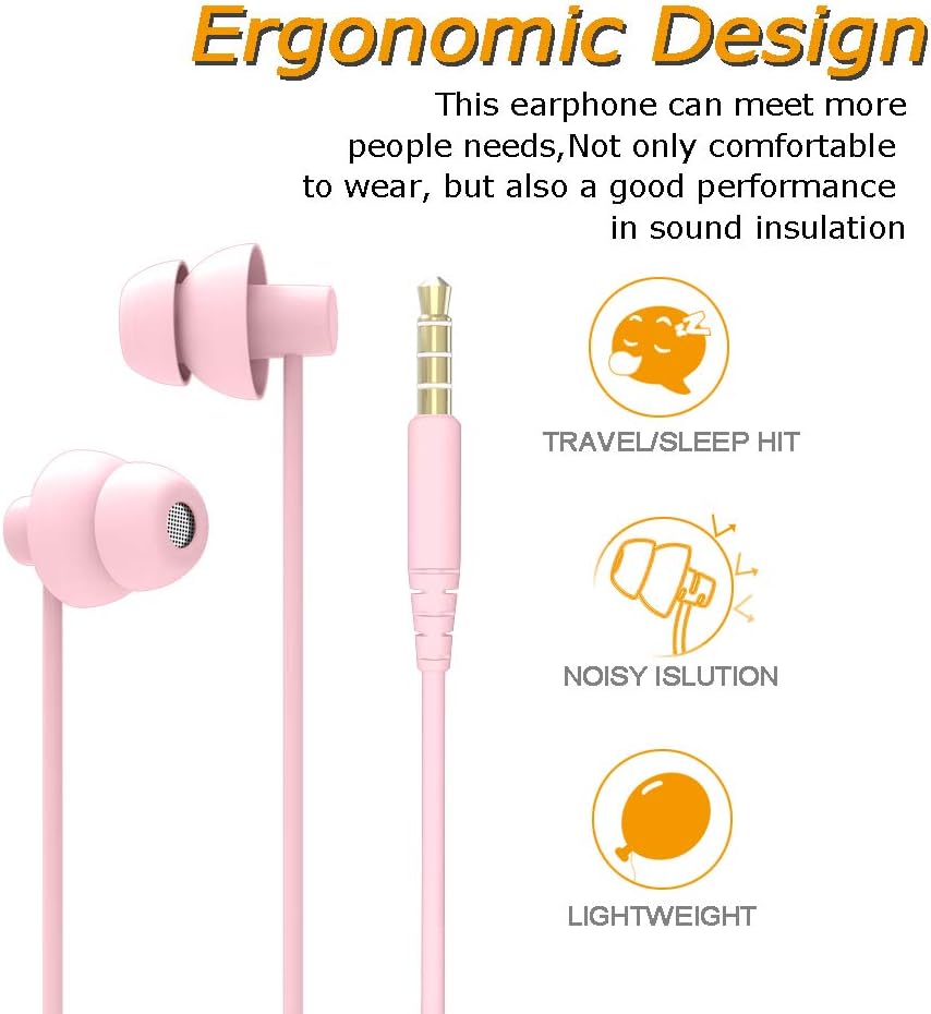 MAXROCK Sleep Earbuds,Ultra Soft Lightweight Sleep Earphones Headphones with Volume Control and Mic for Insomnia, Side Sleeper, Snoring, Air Travel, Meditation & Relaxation (Acid Blue)