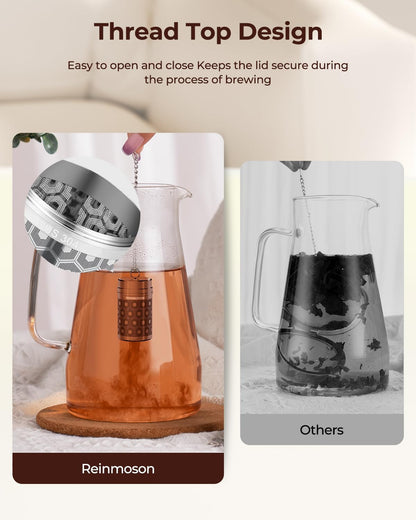 Mini Tea Strainer for Loose Tea Fine Mesh Tea Infuser 1.2”x2.2” | 304 Stainless Steel Tea Ball for Loose Leaf Tea, Updated Slim Threaded Lid, Tea Steeper for Cup, Mug, Teapot, Kettle, Bottle