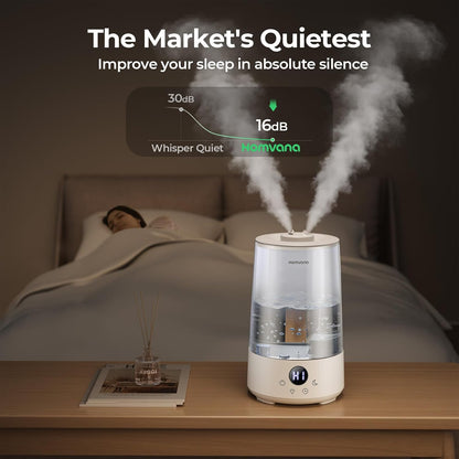 Homvana Top-Fill Cool Mist Humidifiers for Bedroom, Large Room(3.6L,Clear)