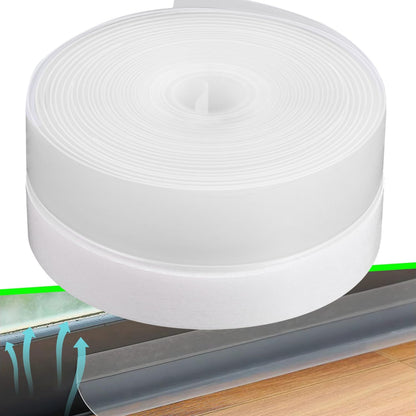 Silicone Weather Stripping Seal Door Tape 16.5 Feet Strip Bottom Draft Insulation Stopper Weatherproof Soundproof for Door Frame or Window Bathroom Shower Glass Gaps