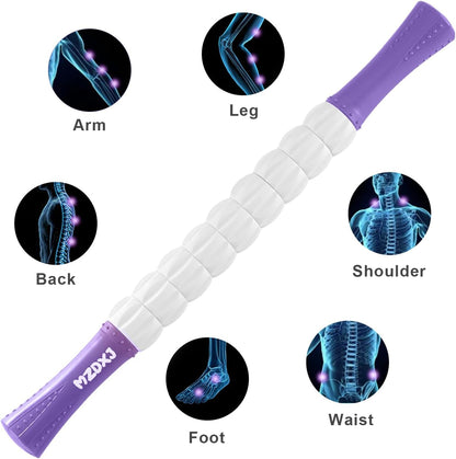 Wooden Cellulite Massage Roller for Legs and Thighs - Handheld Fascia Blaster Tool for Muscle Relief, Lymphatic Drainage & Body Sculpting - Anti Cellulite Massager for Women and Men (12 Wheel)