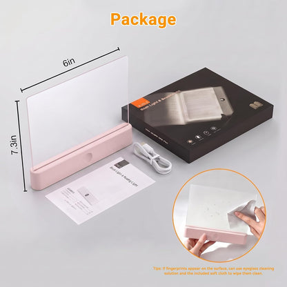Amber Book Light, Rechargeable Clear LED Flat Reading Light with 3 Colors & Timer, Dimmable Panel Plate Lamp Book Full Page Light for Reading in Bed at Night, Funny Gifts for Readers Book Lovers
