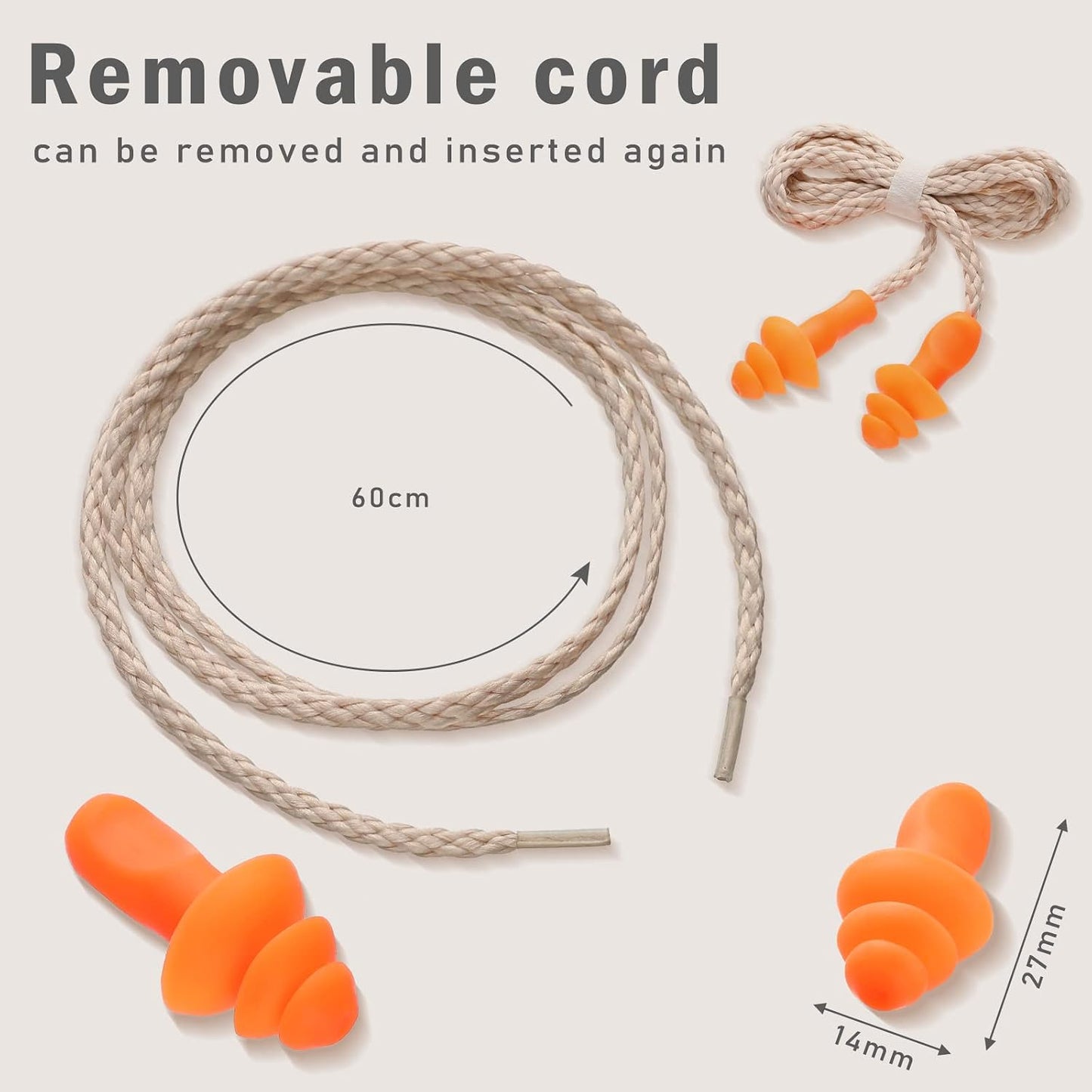 20 Pairs Corded Ear Plugs Reusable Silicone Earplugs with String Banded Ear Plug for Sleeping Noise Cancelling Noise Reduction Hearing Protection(Blue-Orange)