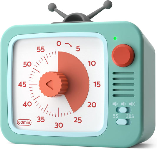 LIORQUE Visual Timer for Kids with Pause, 60 Minute Countdown Timer, Green
