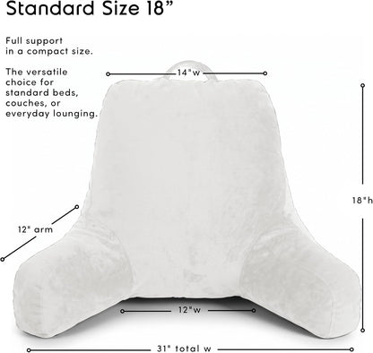 Nestl Reading Pillow with Shredded Memory Foam, Designed for Sitting Up in Bed and Couch, Back and Arms Adjustable Support for Adult & Teens Backrest Pillows for Reading, with Washable Cover Dark Grey