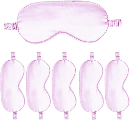 6PACK Silk Sleep Mask Satin Eye Masks Blackout Silky Eyeshade Cover Soft Blindfold Eyeshades for Women Sleeping Travel Gift