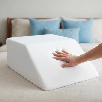 Leg Elevation Pillows for Swelling - Supportive Bed Memory Foam Wedge Pillow for After Surgery, Circulation, Swelling, Foot & Knee Discomfort