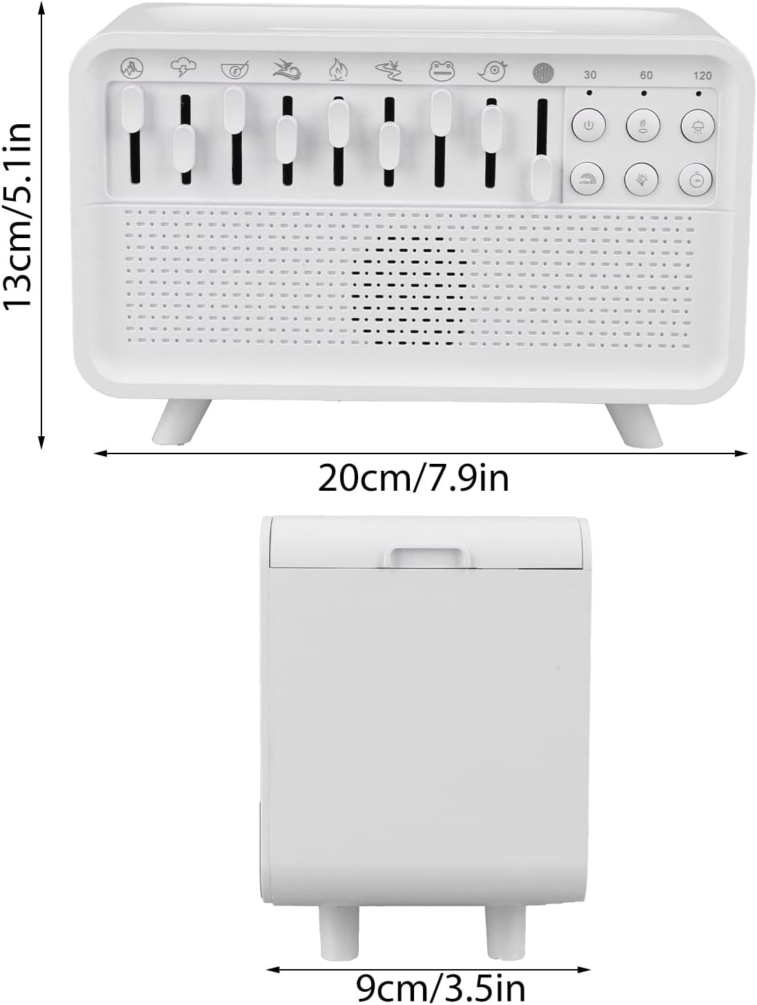 White Noise Machine with Essential Oil Diffuser & Night Light - Portable Sleep Sound Therapy for Adults/Babies, 8 Natural Sounds, Auto-Off Timer, BPA-Free Humidifier for Bedroom, Office, Travel