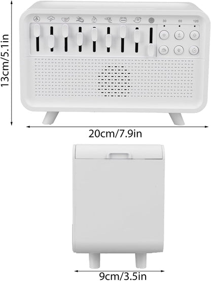 White Noise Machine with Essential Oil Diffuser & Night Light - Portable Sleep Sound Therapy for Adults/Babies, 8 Natural Sounds, Auto-Off Timer, BPA-Free Humidifier for Bedroom, Office, Travel