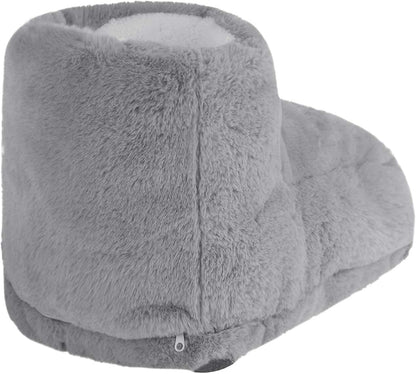 Electric Heated Foot Warmers for Men Women Fuzzy Thick Plush Foot Heater Winter USB Rechargeable Thermal Heating Ankle Feet Warmer Boots Shoes