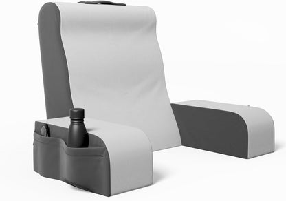 Kölbs Reading Pillow, Full Support Comfort Solid Foam, Back Cushion for Bed Sitting Up TV Book Gaming - Back Support Backrest Use on Mattress or Sofa (Grey/White, Tall)