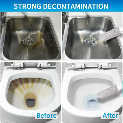 4TH Pumice Stone for Toilet Bowl Cleaning,Pumice Stick with Handle,Cleans Away Limescale Stain,Hard Water Rings, Calcium Buildup,Iron and Rust. Remover for Tile/Bath/Kitchen/Household - 2 Piece