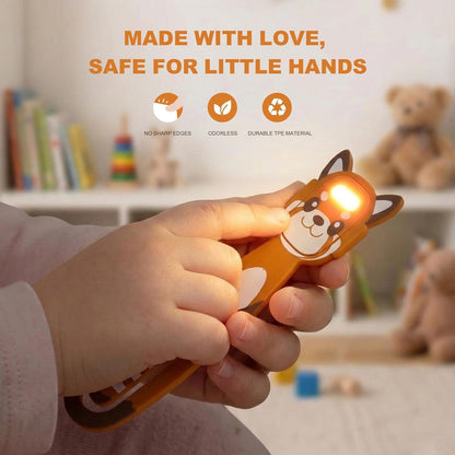 Rechargeable Kids Book Light, Cute Bookmark Reading Light for Kids, Dimmable Portable LED Book Light for Reading in Bed, Eye-Caring Bedtime Reading Lamp for Children & Travel, Brown