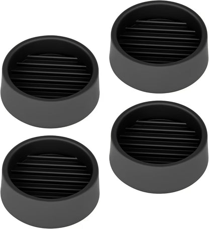 2X2 Round Rubber Caster Cups, Non Slip Furniture Pads - 4 Pack | Anti-Slip Gripper, Anti Skid Furniture Feet, Anti Slide Floor Protector for Bed Couch Table Chair Stoppers, Black