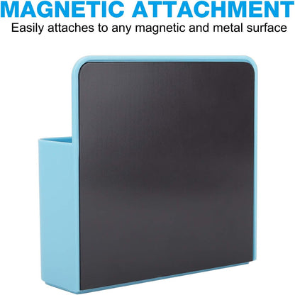 MoKo Magnetic Pen Holder, Pencil Accessories Whiteboard Organizer, White | Magnetic dry erase marker holder has two compartments and an ABS body for whiteboards, refrigerators and lockers.