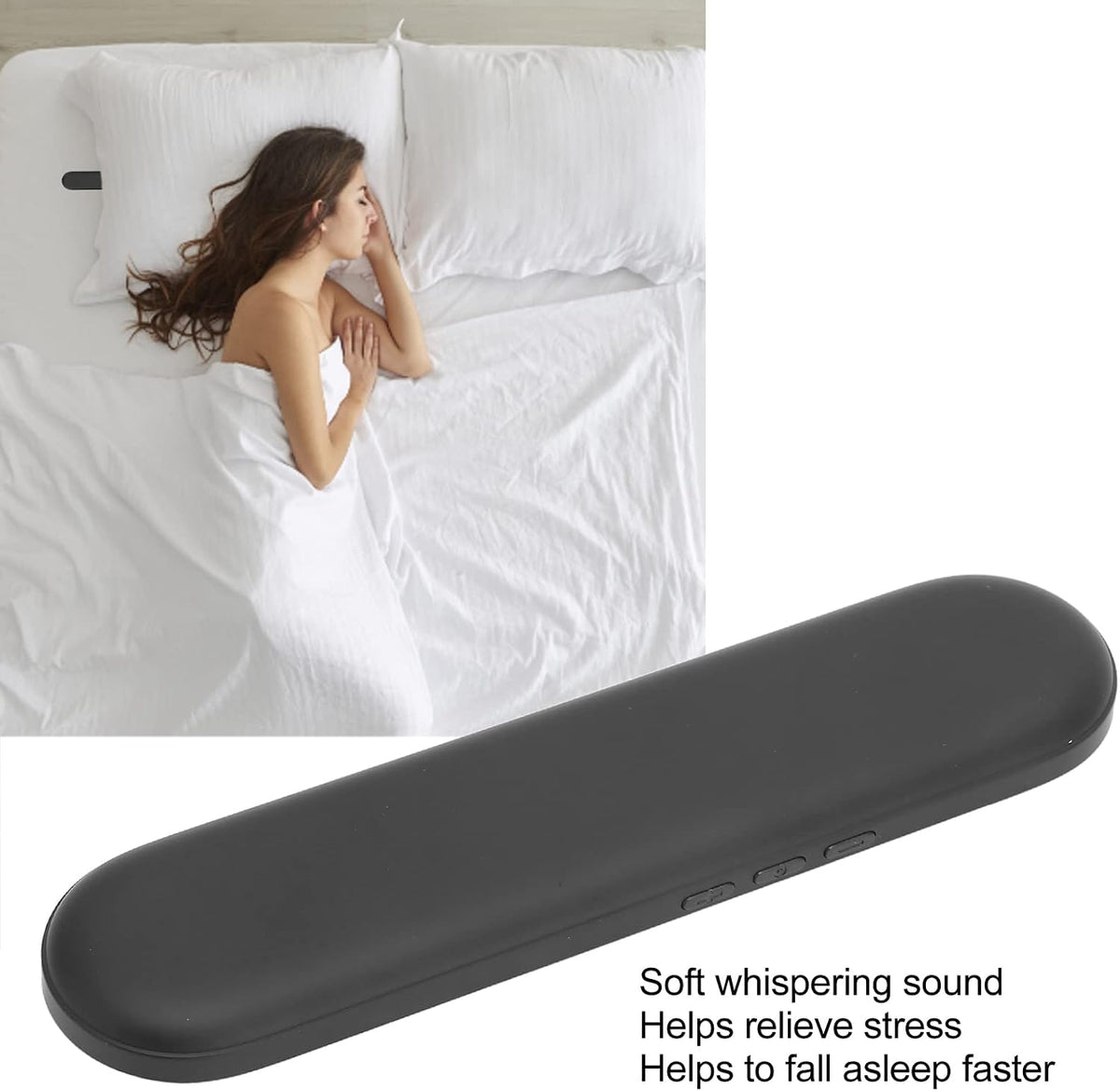 Pillow Speakers Bluetooth, Pillow Speakers, Bluetooth 5.3 Portable Bone Conduction Speaker with Timer Off Function, Mini Pillow Speaker for Adults, Children, Babies(White)
