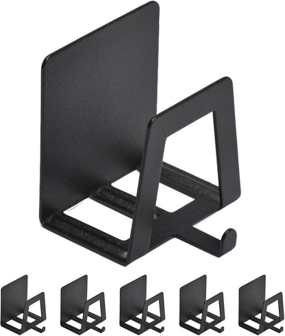 4 Pack Pot Lid Holders with Hook, Pot and Pan Hangers for Kitchen Inside Cabinet Wall Mount Rack Cabinet Door Lid Organizer, Save More Space, Black