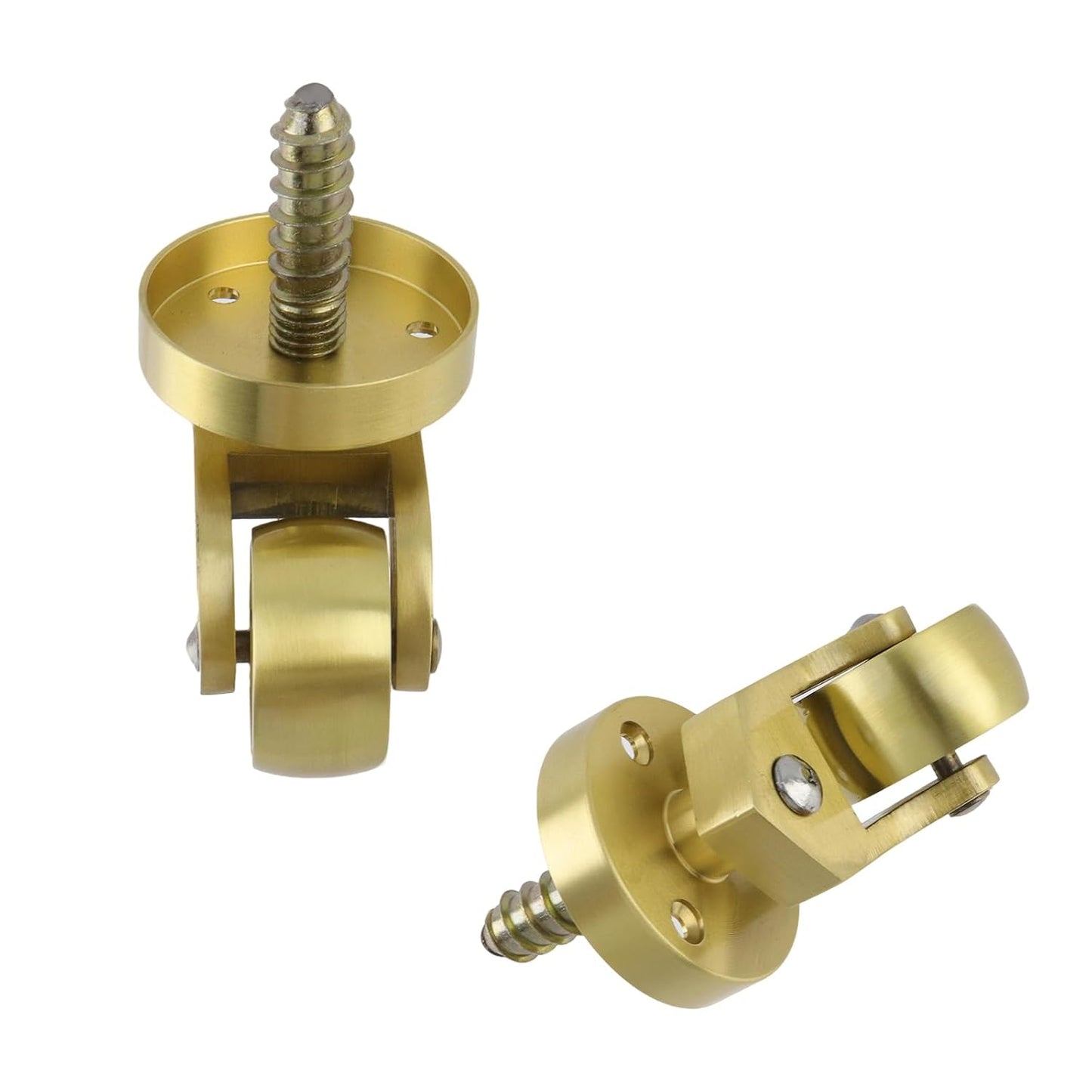 Semetall 4PCS Swivel Caster Wheels Square Cup Furniture Castors (Bronze) | 150kg Load Capacity, with Screws for Piano Feet, Sofa, Table, 1.02 Inch (26mm) Wheels