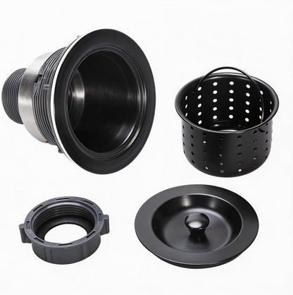 3-1/2 Inch Sink Drain Assembly Kit, Removable Deep Sink Strainer Basket with Sink Stopper/Sealing Lid for Home, Kitchen, Stainless Steel