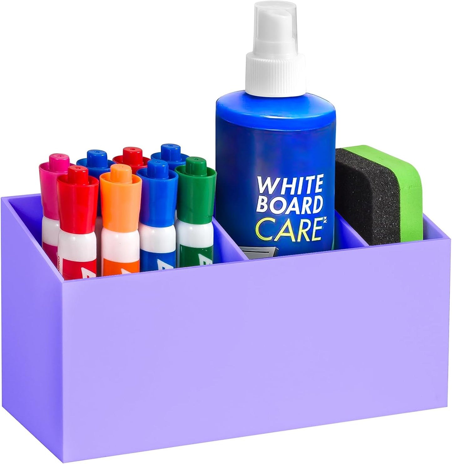 Magnetic Dry Erase Marker Holder for Whiteboard, Fridge, Classroom | Acrylic Magnet Pen Holder for Office, Refrigerator, Whiteboard Maker Holder for Teacher, Locker Organizer Accessories(Clear)