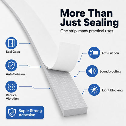 33FT EVA Foam Weather Stripping Door Seal, Self-Adhesive Weatherstrip AC Foam Tape for Door Frame, Window Gaps, Soundproof Insulation