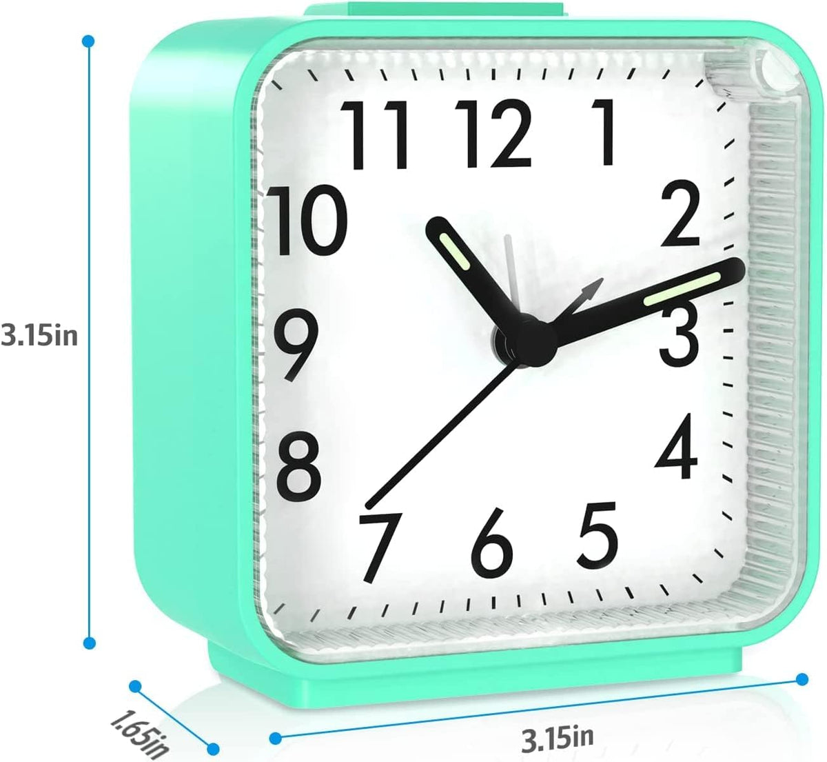 AMIR Analog Alarm Clock, Silent Non Ticking Small Clock, Travel Alarm Clock with Snooze & Light, Ascending Beep Sounds, Battery Operated Loud Alarm Clock for Bedroom, Bedside, Desk (Black)