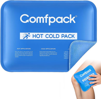 Comfpack Soft Ice Packs for Injuries Reusable, Double Side Hot Cold Therapy | 2 Pack, Gel Ice Packs for Injuries, Headaches, Muscle Pain Relief, Long-Lasting Ice Pack for Knee, Shoulder, Ankle, Leg, Neck