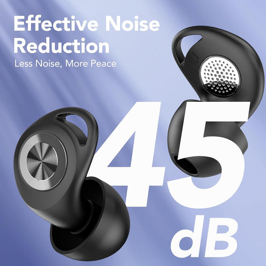 Ear Plugs for Sleeping Noise Cancelling, Ultra-Soft Silicone Ear Plugs for Sleep, 45dB Reusable Noise Cancelling Ear Plug Hearing Protection for Study/Work/Concert, EarPlugs with Case & 8 Eartips