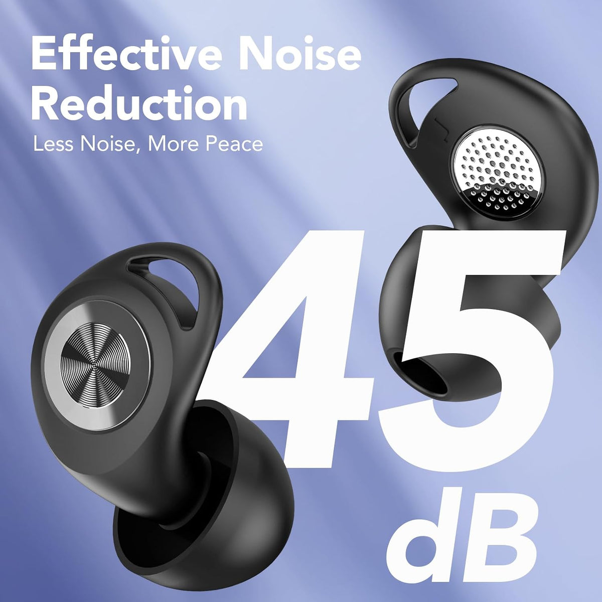 Ear Plugs for Sleeping Noise Cancelling, Ultra-Soft Silicone Ear Plugs for Sleep, 45dB Reusable Noise Cancelling Ear Plug Hearing Protection for Study/Work/Concert, EarPlugs with Case & 8 Eartips