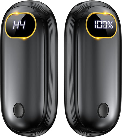 Hand Warmers Rechargeable - Electric Hand Warmers 2 Pack with Dual-Sided Heating for 15Hrs Warmth, LED Display & Flashlight, Hunting Essentials, Gifts for Christmas Man Women Raynauds Golf
